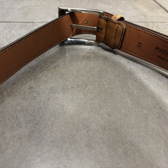 MAGNANNI Men’s Size 44 Leather Dress Belt - 1128 - Light Brown - Picture 8 of 8